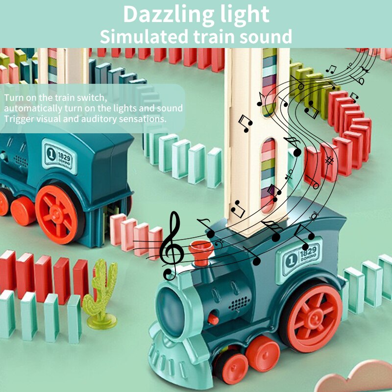 Children's Automatic Domino Laying Train Toy