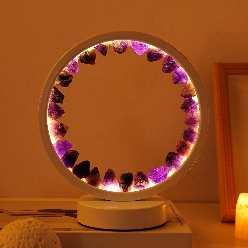 Amethyst Mineral LED Lamp - Variety of Mineral Designs