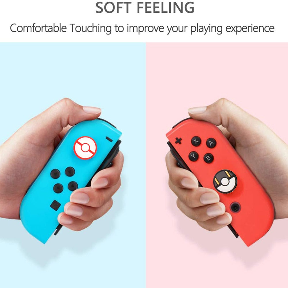 Pokémon Pokeball Silicone Analog Thumb Grips for Nintendo Switch - Various Styles - 4pcs