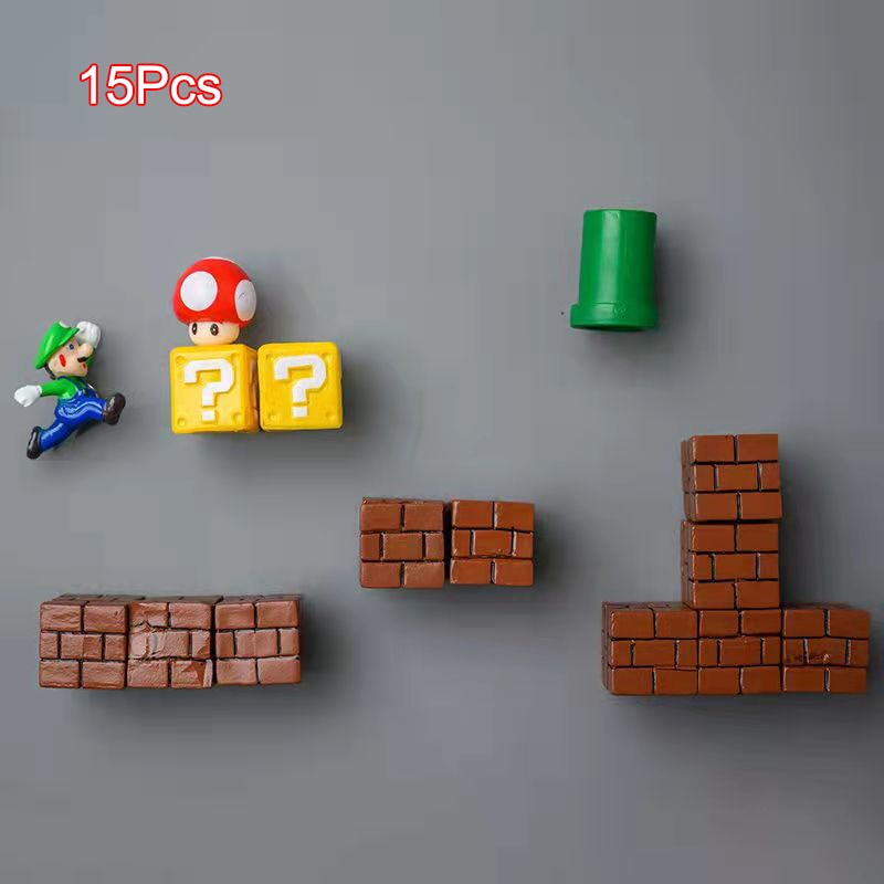 Nintendo Super Mario Magnetic Fridge Magnet Scene Set