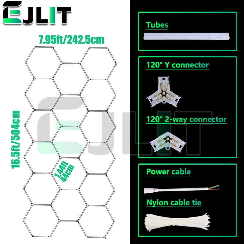 Garage Workshop Hexagon LED Honeycomb Ceiling Lights 110v-240v - Various Pack Sizes