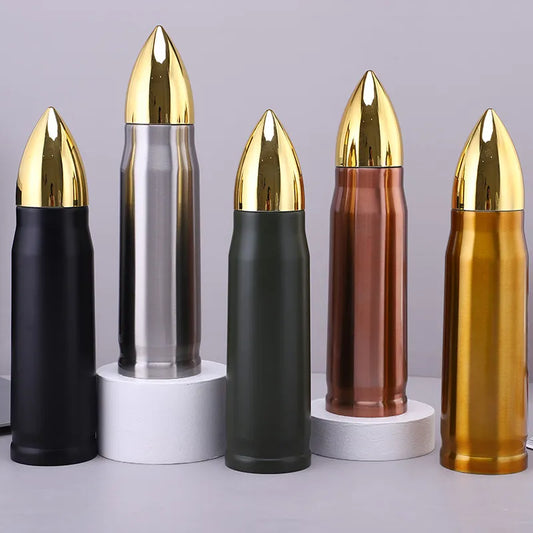 Bullet Shaped Thermos Bottle - 500 or 1000ml - Various Colours