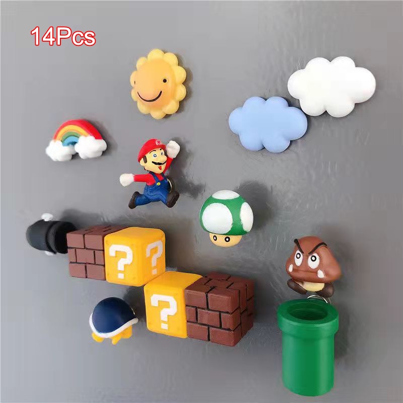 Nintendo Super Mario Magnetic Fridge Magnet Scene Set