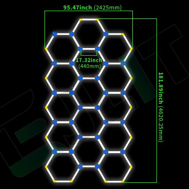 Garage Workshop Hexagon LED Honeycomb Ceiling Lights 110v-240v - Various Pack Sizes