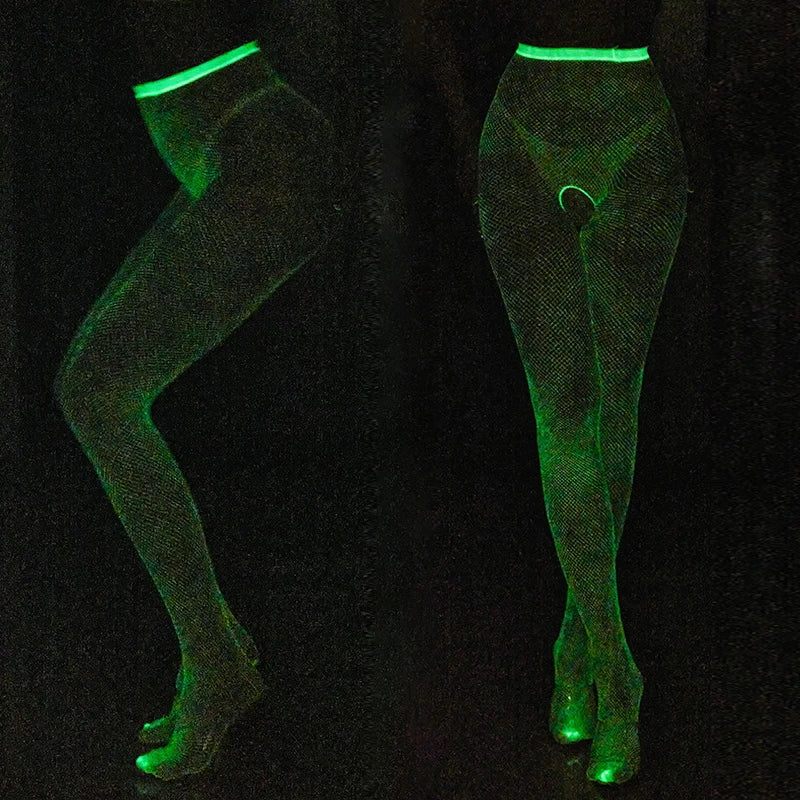 Glow in the Dark Mesh Tights Stockings - 2 Variant & 2 Size Options