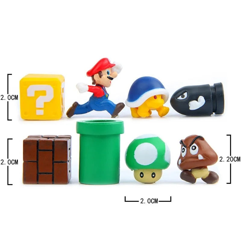 Nintendo Super Mario Magnetic Fridge Magnet Scene Set