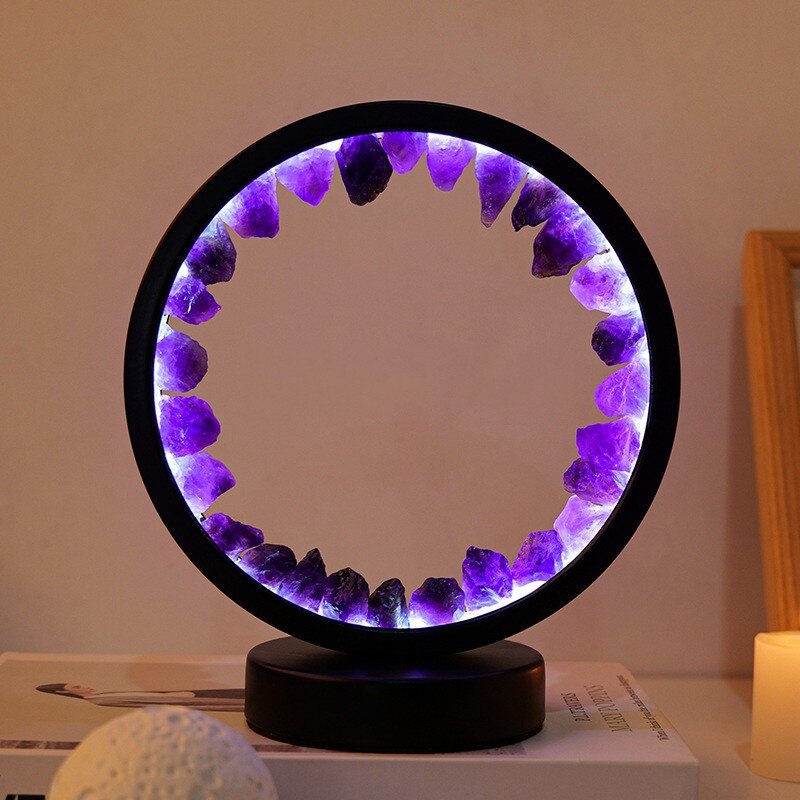 Amethyst Mineral LED Lamp - Variety of Mineral Designs