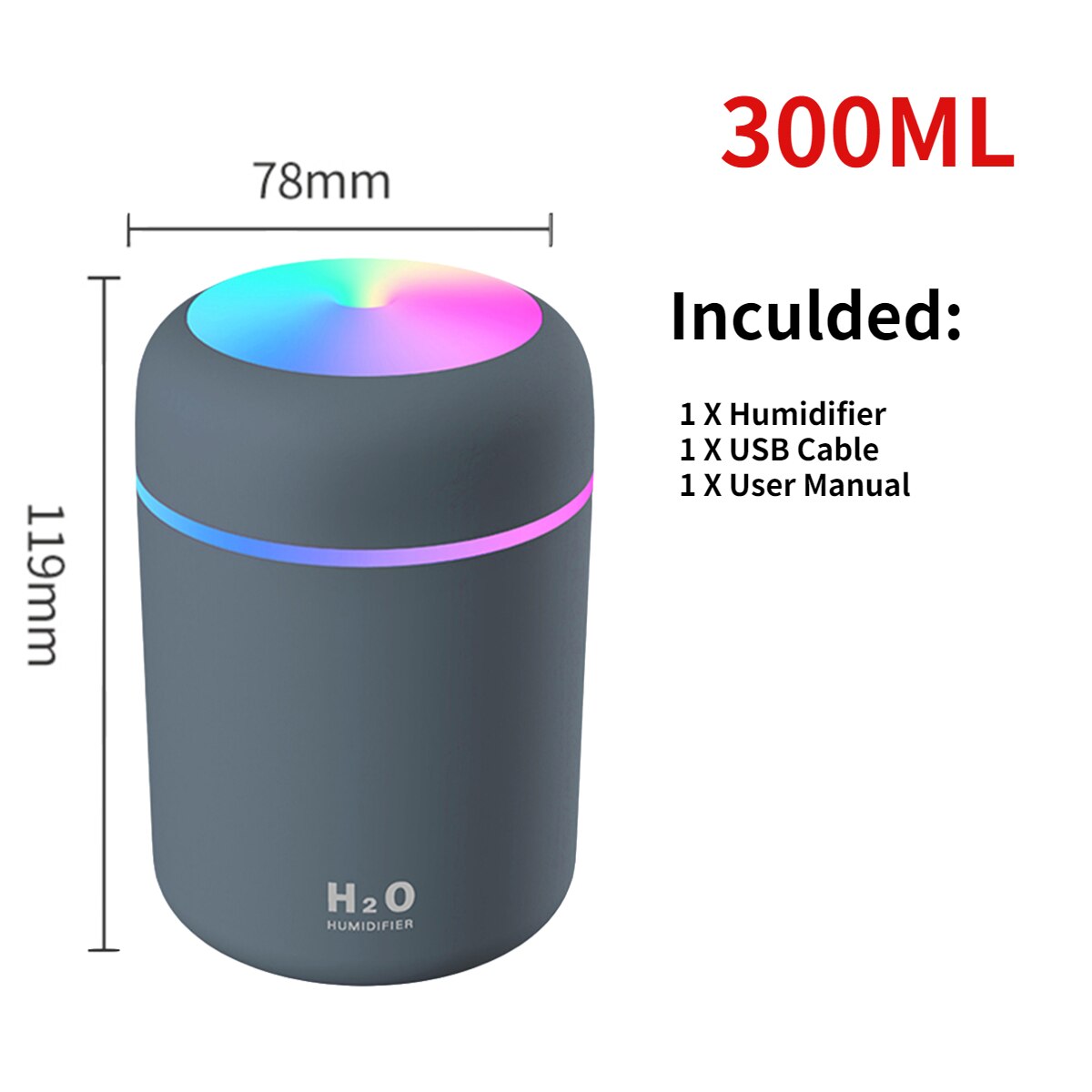 360ml Volcano Eruption Diffuser Air Humidifier with Smoke Ring