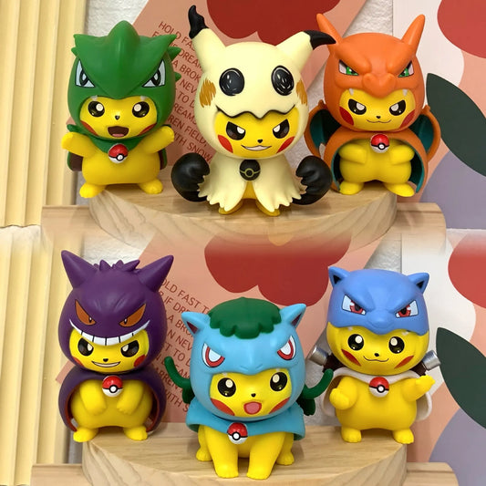 Pokemon Inspired Anime Cosplay Figures - 6pcs - Various Designs