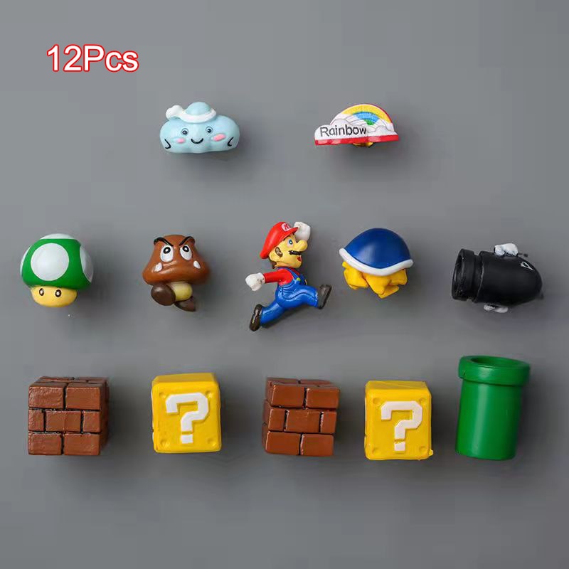 Nintendo Super Mario Magnetic Fridge Magnet Scene Set