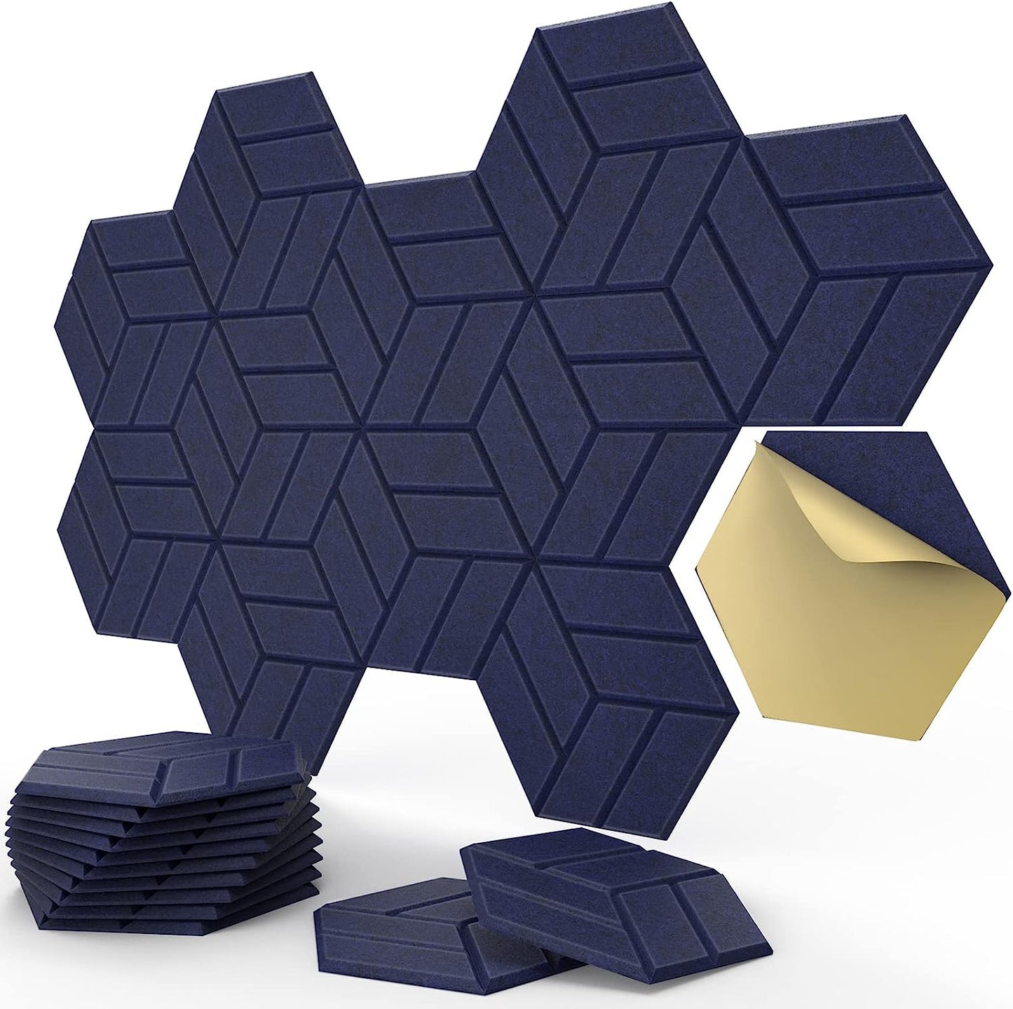 Self Adhesive Sound Proof Foam Acoustic Hexagon Panels (12pcs/Pack) - 4 Colour Options