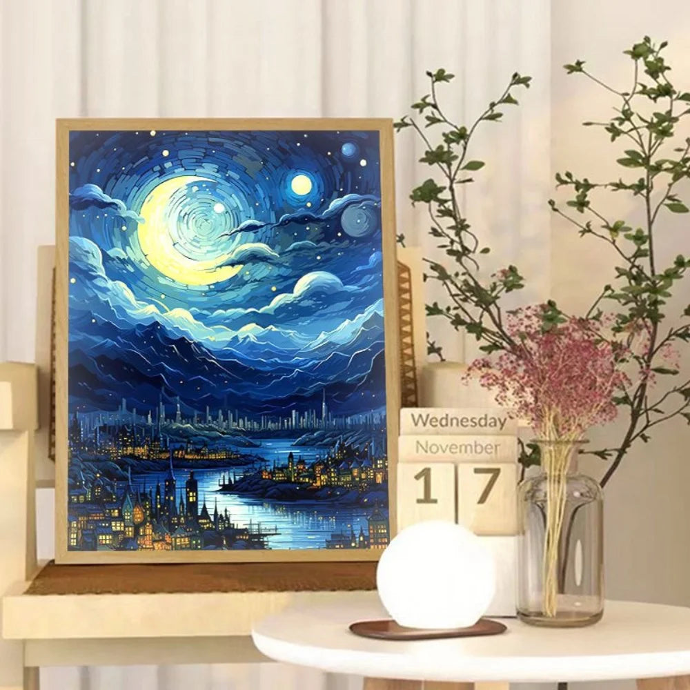 LED Van Gogh Style Artwork Shadow box - Various styles & Sizes