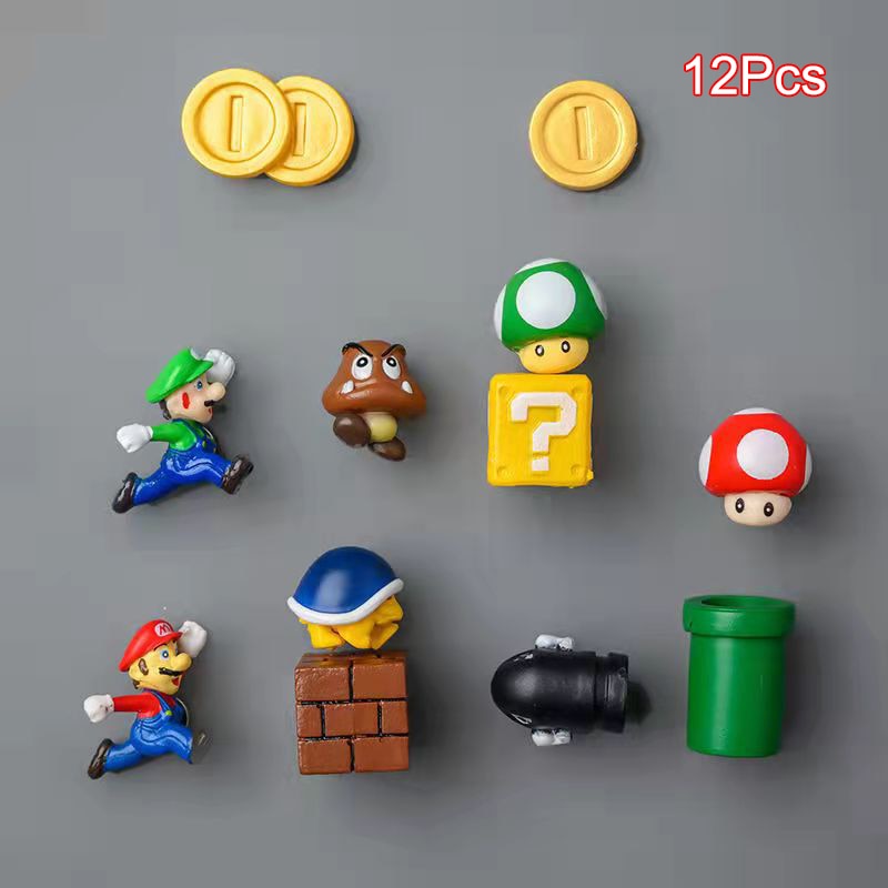 Nintendo Super Mario Magnetic Fridge Magnet Scene Set