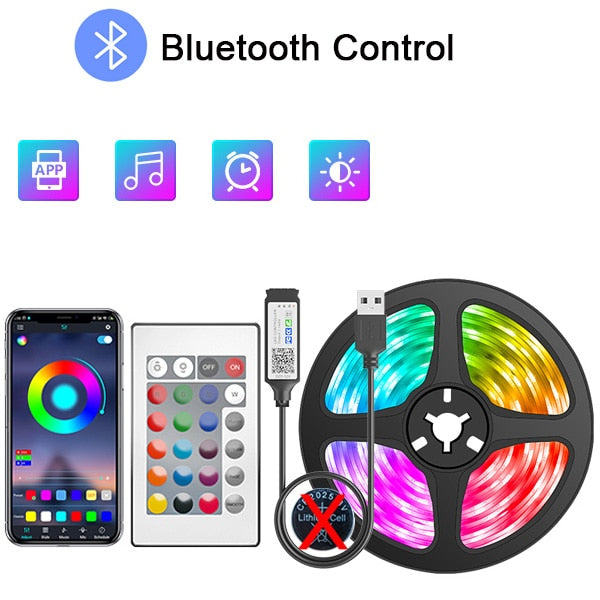 USB Led Strip Lights - Bluetooth APP Control - 0.3 to 30m