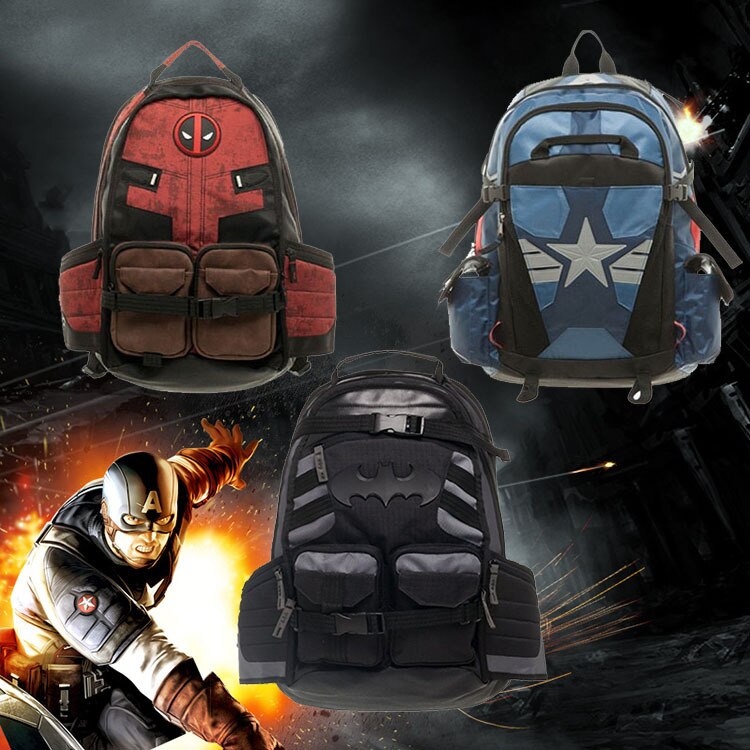 Disney Marvel Deadpool Captain America Batman DC School Backpack