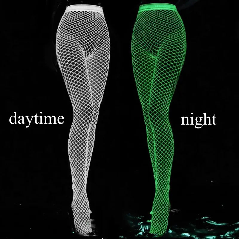 Glow in the Dark Mesh Tights Stockings - 2 Variant & 2 Size Options