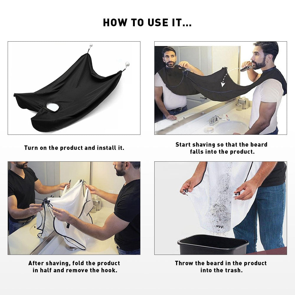 Men's Beard Shaving Apron - Black or White