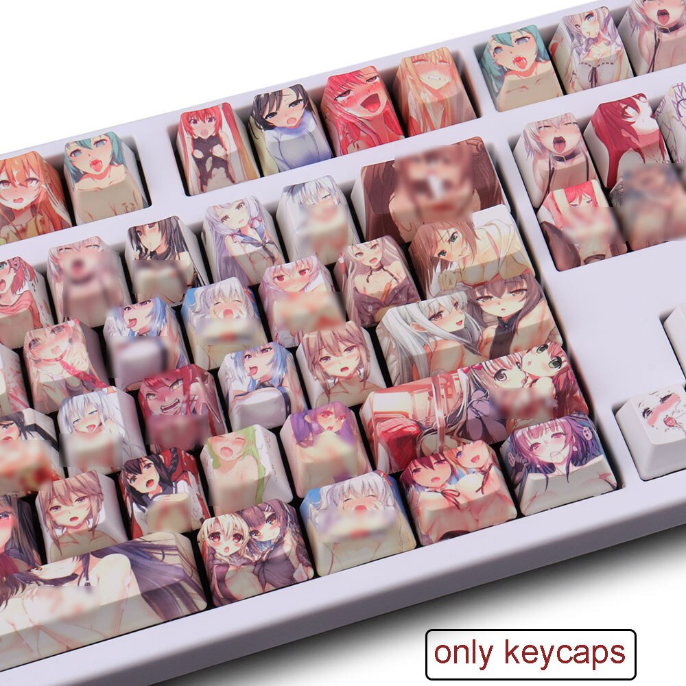 Ahegao Anime 108 Keyboard Keycaps For Mechanical Keyboard