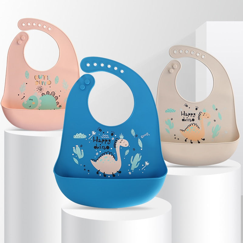 Baby Silicone waterproof food Bib - Various Designs