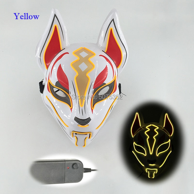 Anime Neon Fox Mask - Various Styles & Built in Options