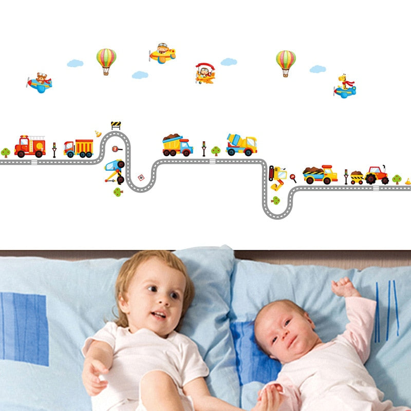 Cartoon Road Wall Sticker Pack