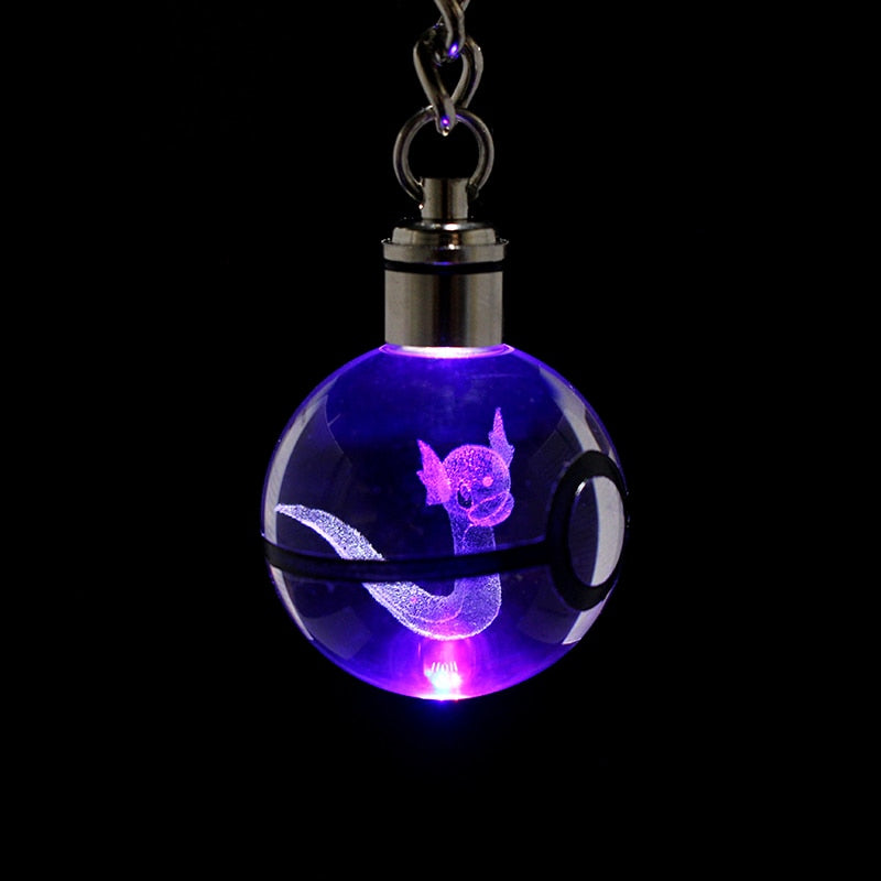 Pokémon Laser Engraved LED Pokeball Keychain