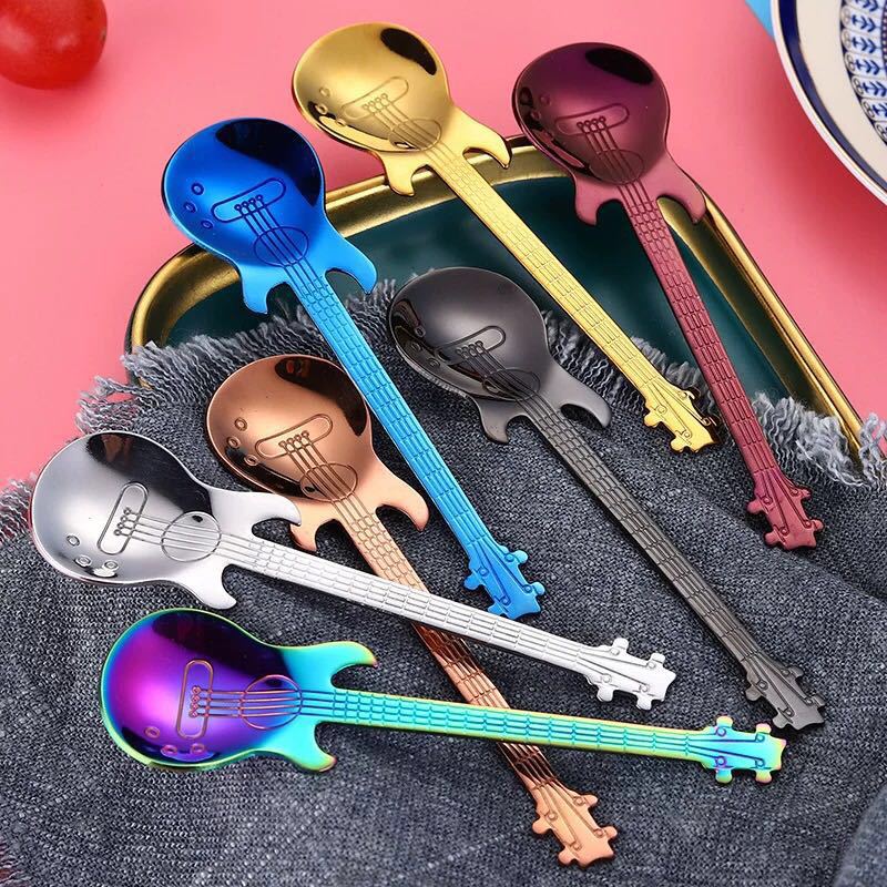 Stainless Steel Guitar Spoons - 4pcs a Set - Various Colours