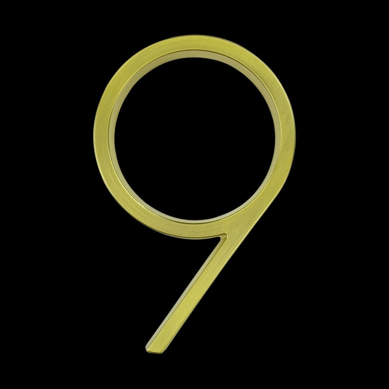 125mm Golden/Brass House Numbers - A/B/C - 0 to 9