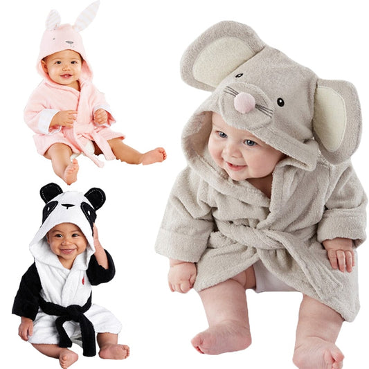 Baby Toddler Animal Dressing Gown Bath Towel - Various Styles