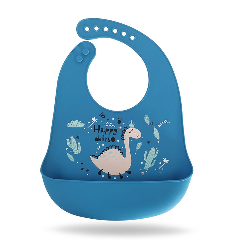 Baby Silicone waterproof food Bib - Various Designs