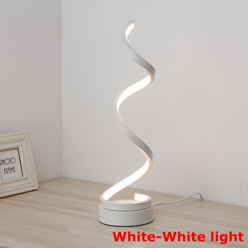 24W Spiral LED Table Desk Lamp - White or Gold