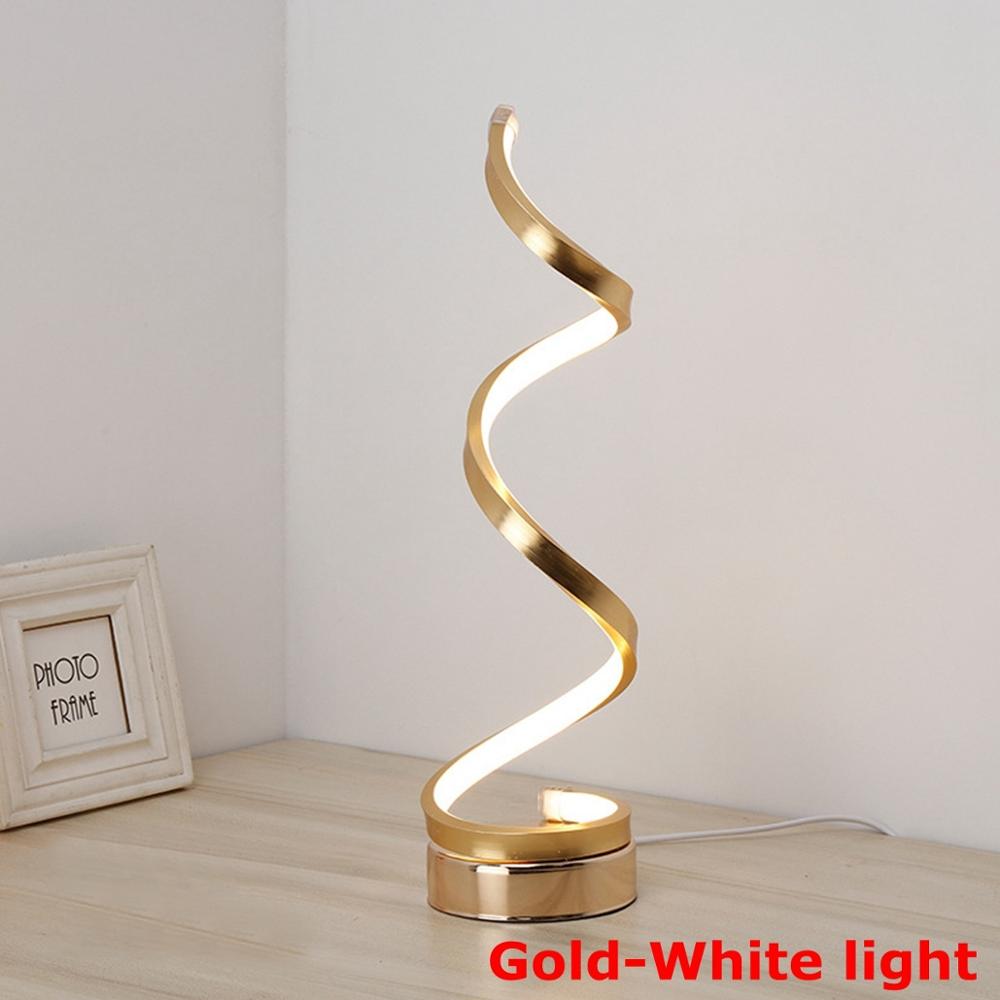 24W Spiral LED Table Desk Lamp - White or Gold