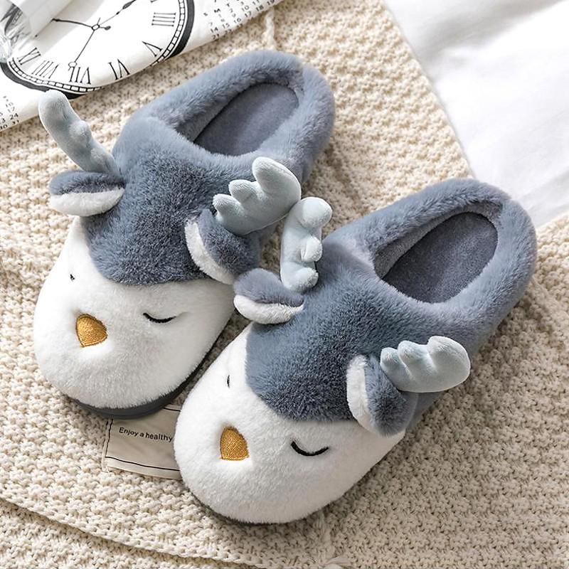 Winter Deer Non-Slip Slippers - Various Designs & Sizes