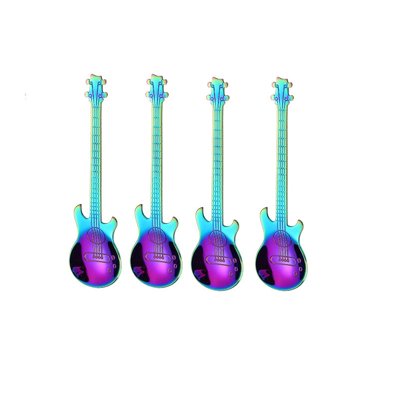 Stainless Steel Guitar Spoons - 4pcs a Set - Various Colours