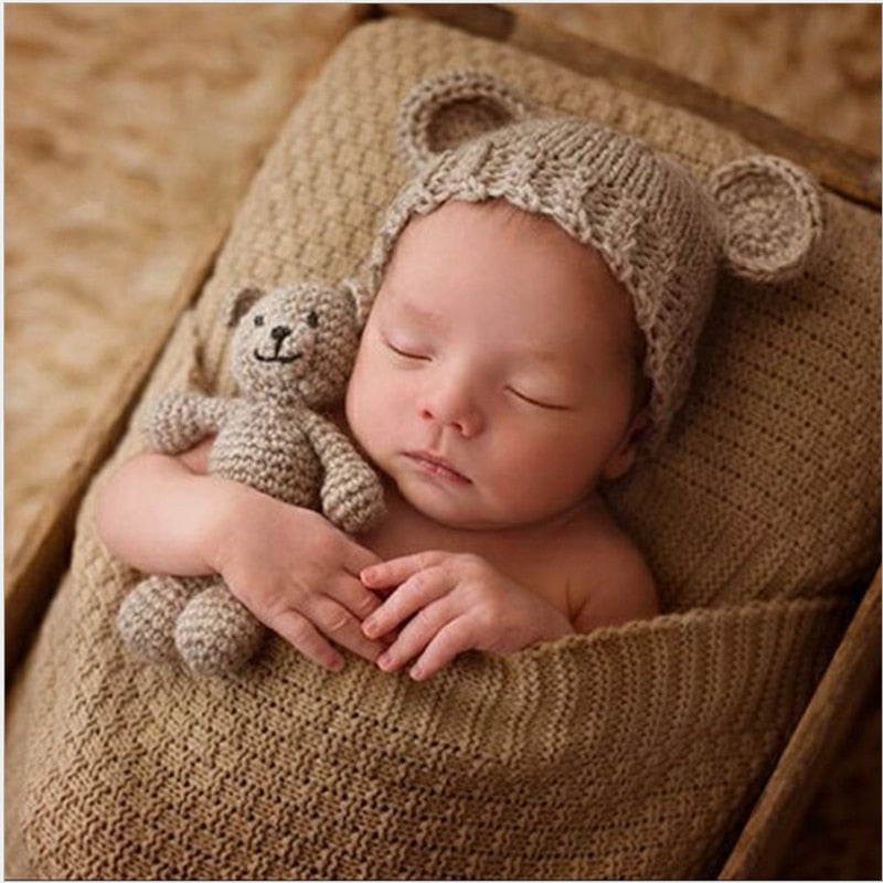 Handmade Newborn baby Toddler Hat & Toy Gift Set