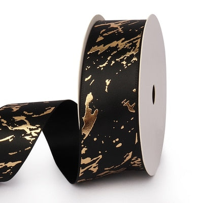 25mm Gift Ribbon Rolls - Marble Foil Effect - Various Colours