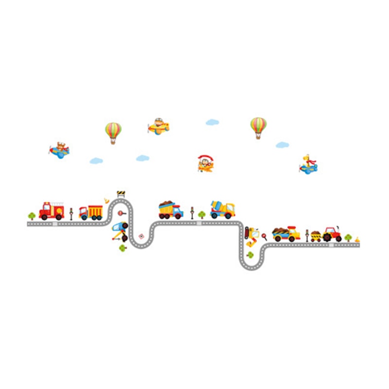 Cartoon Road Wall Sticker Pack