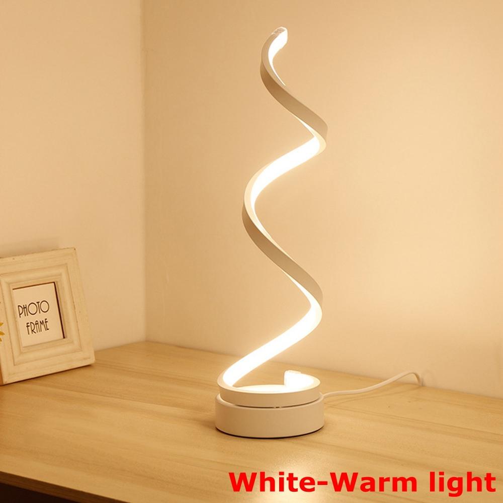 24W Spiral LED Table Desk Lamp - White or Gold