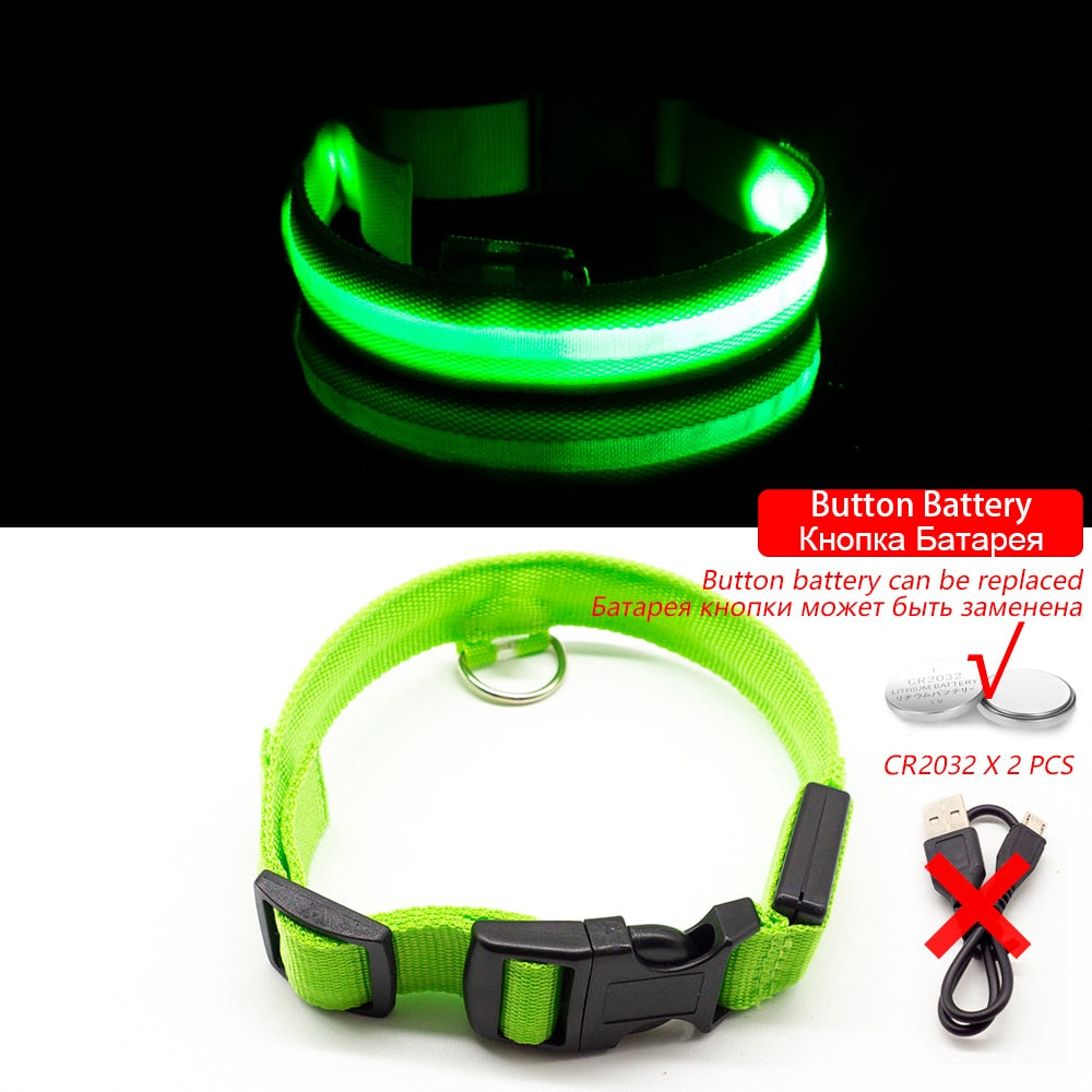 USB Charging Led Dog Collar - Various Sizes & Colours