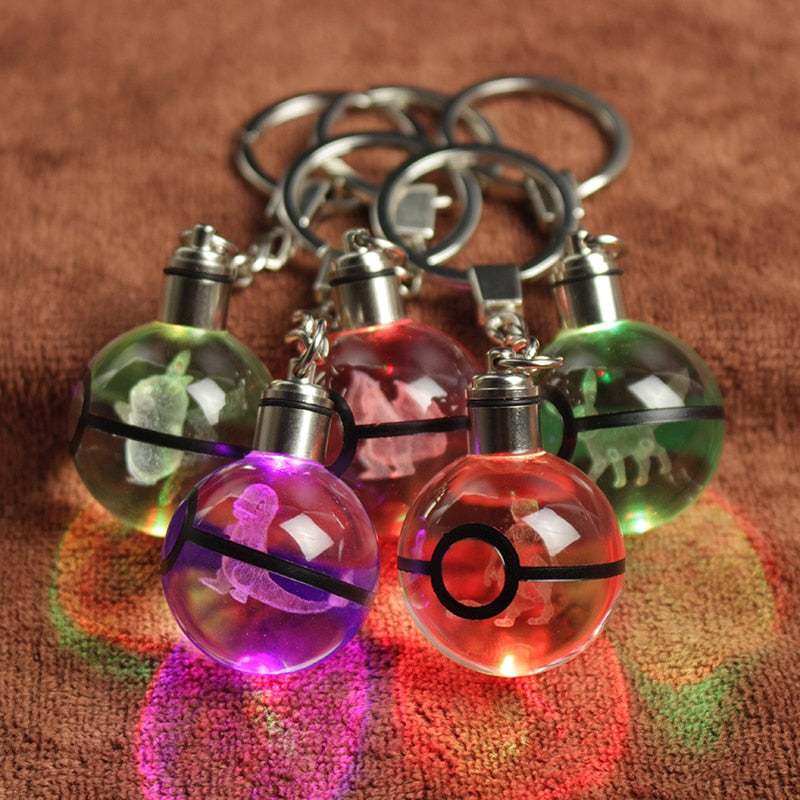 Pokémon Laser Engraved LED Pokeball Keychain