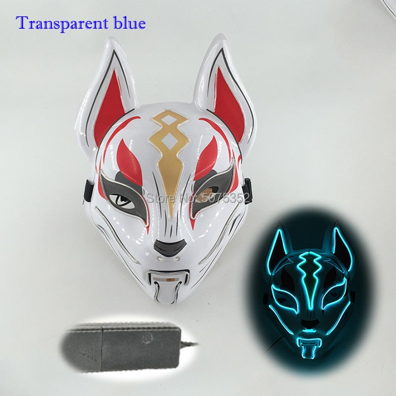 Anime Neon Fox Mask - Various Styles & Built in Options