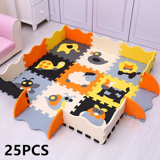 Children's Kid's Soft Foam Indoor Playmat Floor - 25pc Pack - Various Styles