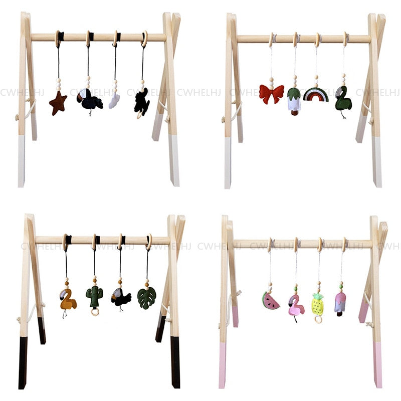 Wooden Baby Sensory Play Gym - Frame and/or Choice of Hanging Toys