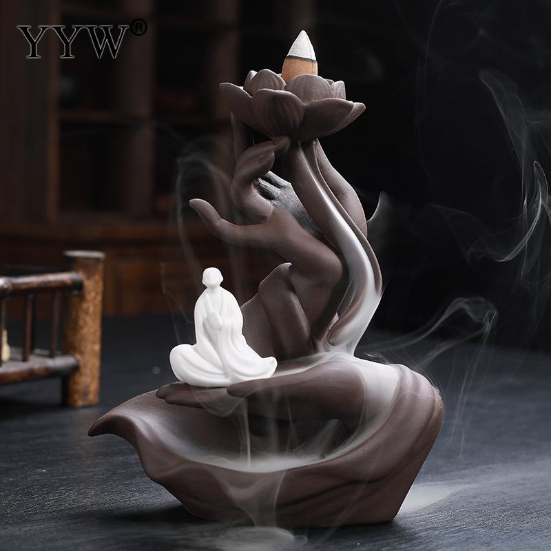 Buddha Incense Burner Waterfall Sculpture