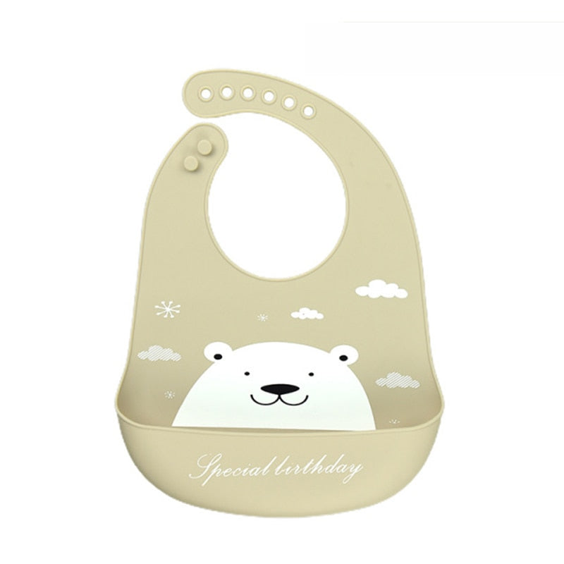 Baby Silicone waterproof food Bib - Various Designs