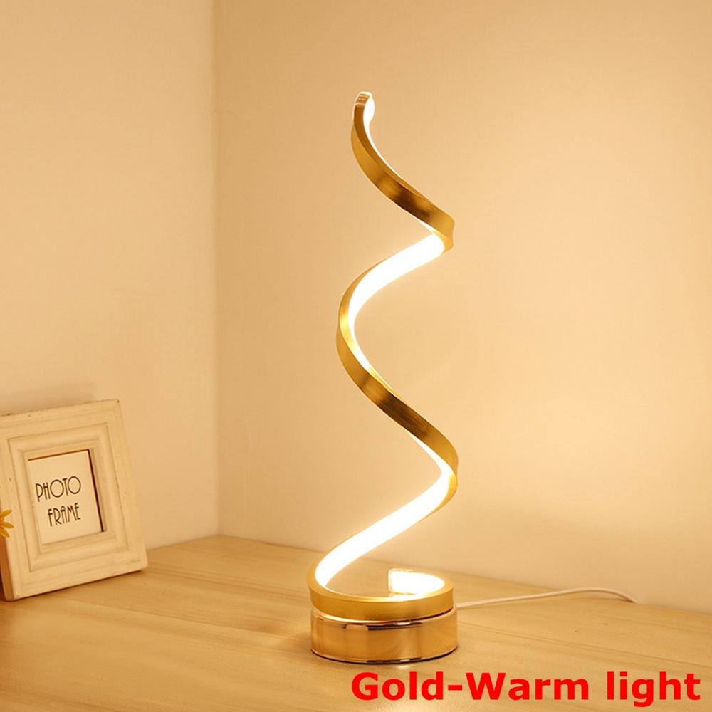 24W Spiral LED Table Desk Lamp - White or Gold