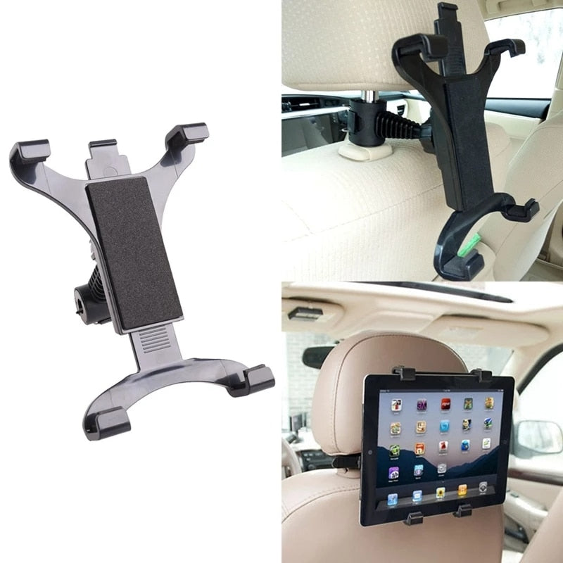 Car Headrest Tablet Rotating Bracket - Black