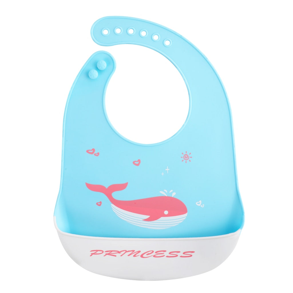 Baby Silicone waterproof food Bib - Various Designs