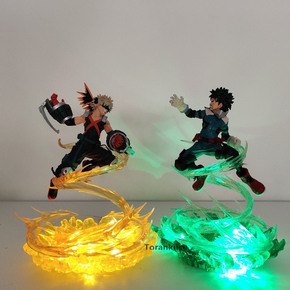 My Hero Academia Bakugou Katsuki VS Midoriya Izuku LED Battle Scene Anime Figure