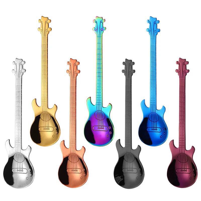 Stainless Steel Guitar Spoons - 4pcs a Set - Various Colours